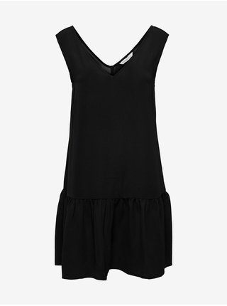 Čierne krátke šaty s véčkovým výstrihom ONLY Nova Life