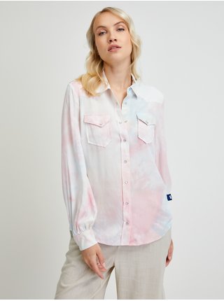 Modro-růžová dámská vzorovaná košile GAS Marah