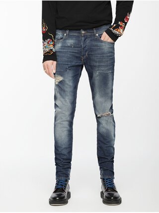 Tmavomodré pánske slim fit rifle Diesel