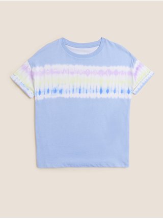 Batikované tričko z čisté bavlny (6–16 let) Marks & Spencer modrá