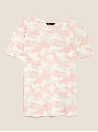Tričko s krátkým rukávem a potiskem Marks & Spencer růžová