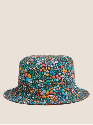 Květovaný klobouk typu „bucket“ z čisté bavlny Marks & Spencer vícebarevná