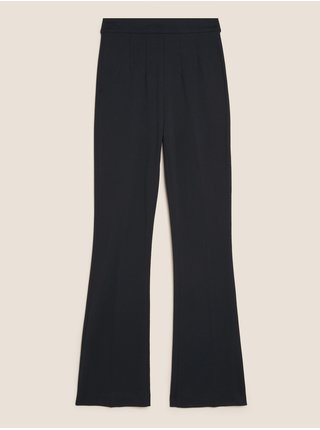Žerzejové rozšířené kalhoty Marks & Spencer černá