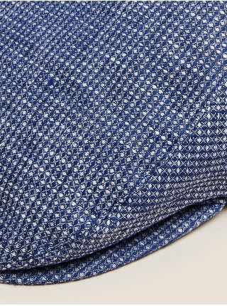 Plochá čepice s texturou, z čistého lnu Marks & Spencer modrá