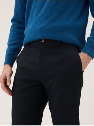 Hladké kalhoty se strečem, mírně projmutý střih Marks & Spencer námořnická modrá