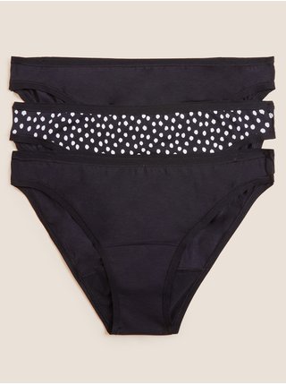 Vysoce savé menstruační bikinové kalhotky, 3 ks Marks & Spencer černá