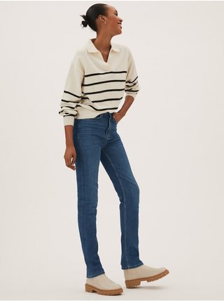 Extra jemné džíny Sienna s rovnými nohavicemi Marks & Spencer námořnická modrá