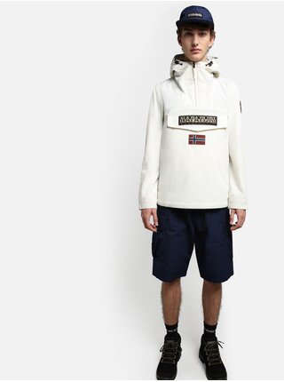 Bílý pánský voděodolný anorak s kapucí NAPAPIJRI Rainforest