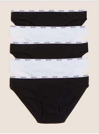 Kalhotky Body v bikini střihu z bavlny Supima, 5 ks Marks & Spencer černá