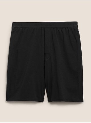 Pyžamové šortky Supersoft z prémiové bavlny Marks & Spencer černá