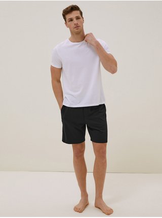 Pyžamové šortky Supersoft z prémiové bavlny Marks & Spencer černá