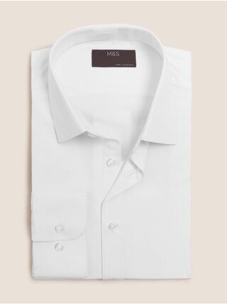 Košile úzkého střihu, snadné žehlení Marks & Spencer bílá