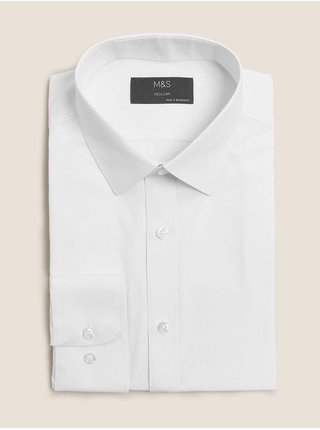 Košeľa normálneho strihu, ľahké žehlenie Marks & Spencer biela