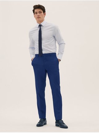 Jasně modré kalhoty úzkého střihu Marks & Spencer modrá