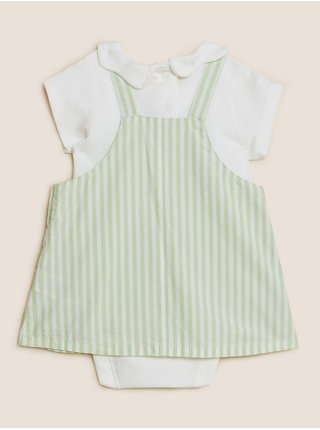 Dvoudílný outfit z čisté bavlny s motivem Králíček Petr™ (0–3 roky) Marks & Spencer zelená