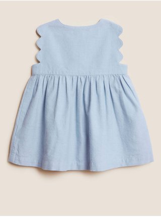 Dětské šaty s motivem Peter Rabbit™, z čisté bavlny (0–3 roky) Marks & Spencer modrá