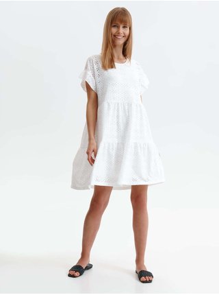 Biele dierkované krátke šaty TOP SECRET