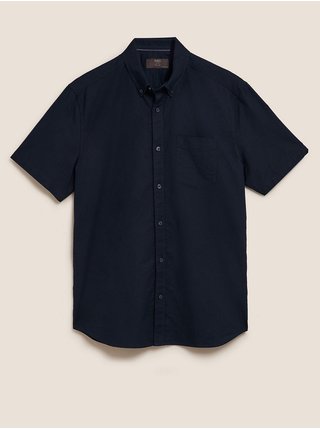 Košile z látky Oxford z čisté bavlny Marks & Spencer námořnická modrá