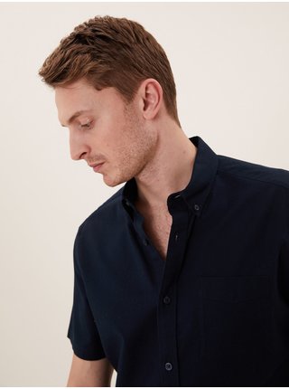 Košile z látky Oxford z čisté bavlny Marks & Spencer námořnická modrá