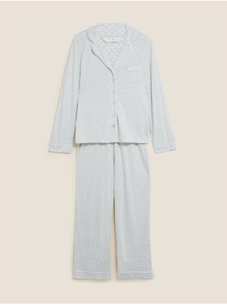 Bavlněná pyžamová souprava s modalem, fazonkovým límcem a úpravou Cool Comfort™ Marks & Spencer šedá