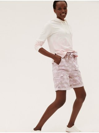 Kapsáčové šortky s vysokým podílem materiálu Tencel™ Marks & Spencer růžová