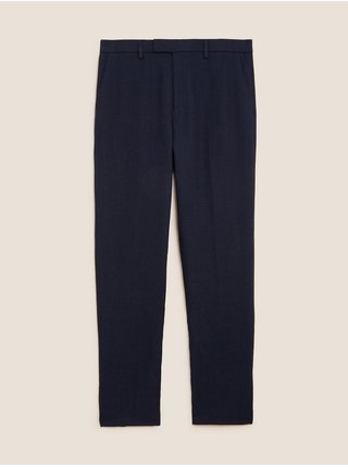 Kalhoty z italského lnu Miracle™, mírně projmutý střih Marks & Spencer námořnická modrá