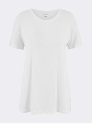 Volné tričko s krátkými rukávy Marks & Spencer bílá