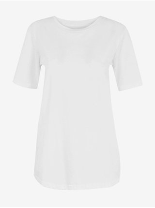 Tričko z čistej bavlny, rovný strih Marks & Spencer biela