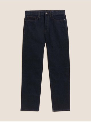 Bavlněné džíny pro velkou a vysokou postavu, normální střih Marks & Spencer námořnická modrá