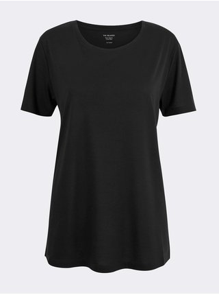 Volné tričko s krátkými rukávy Marks & Spencer černá