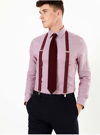 Úzké nastavitelné kšandy Marks & Spencer červená
