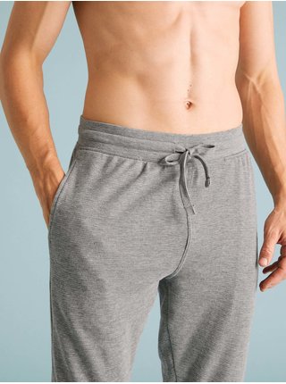 Super měkké bavlněné domácí kalhoty s vaflovou texturou Marks & Spencer šedá