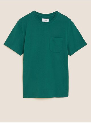 Tričko z čisté bavlny s vyšší gramáží Marks & Spencer zelená