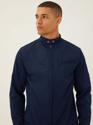 Koženková bunda Marks & Spencer námornícka modrá