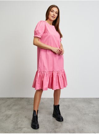 Růžové šaty s volánem ZOOT.lab Trinitee