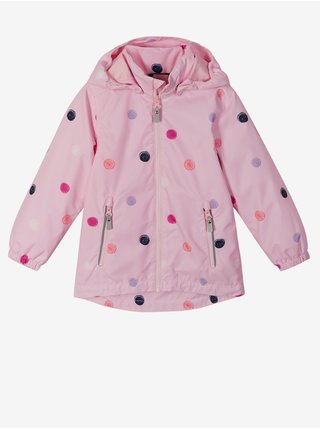 Růžová holčičí puntíkovaná nepromokavá bunda Reima Anise