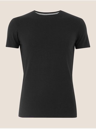 Černé pánské tričko z prémiové bavlny Marks & Spencer