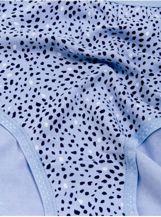 Kalhotky do pasu s vysokým podílem bavlny, 3 ks Marks & Spencer modrá