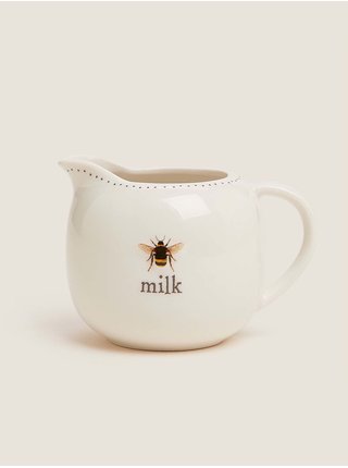 Bílý džbánek na mléko s motivem včely Marks & Spencer StayNew 