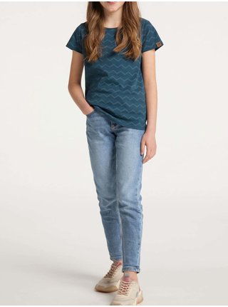 Tmavomodré dievčenské vzorované tričko Ragwear Violka Chevron