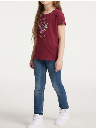 Vínové dievčenské tričko Ragwear Violka