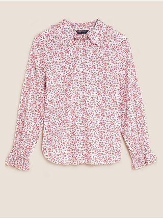 Květovaná košile z čisté bavlny, normální střih Marks & Spencer vícebarevná