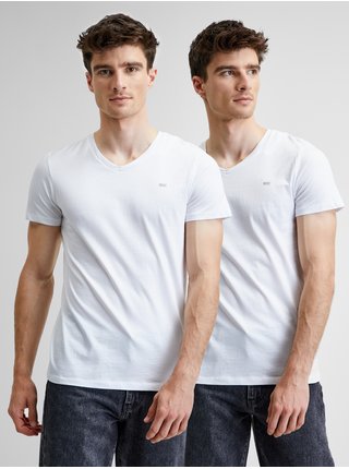 Sada dvoch pánskych basic tričiek v bielej farbe Diesel