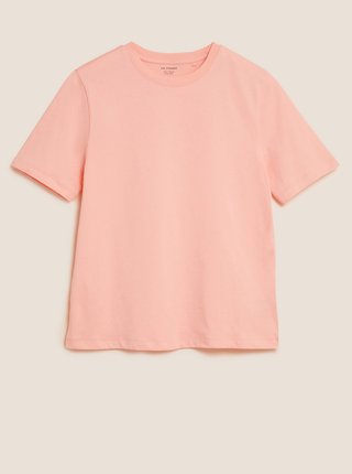 Tričko z čistej bavlny, rovný strih Marks & Spencer oranžová