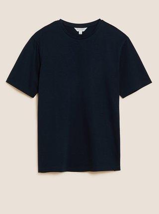 Tričko z prémiové bavlny, úzký střih Marks & Spencer námořnická modrá
