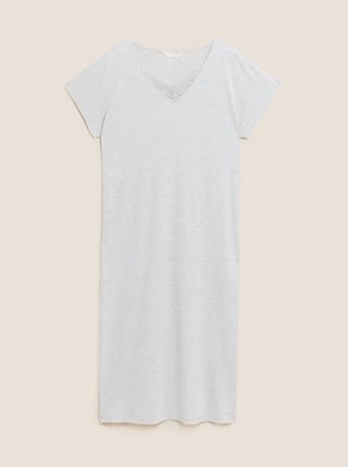 Dlouhá noční košile s úpravou Cool Comfort™ z bavlny a modalu Marks & Spencer šedá