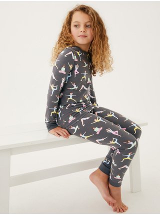 Pyžamo s potiskem jógy a vysokým podílem bavlny (7–16 let) Marks & Spencer vícebarevná