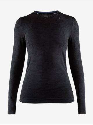 Černé dámské žíhané sportovní tričko Craft Fuseknit Comfort