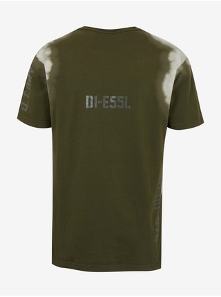 Tmavě zelené pánské batikované tričko Diesel Jubind-Slits