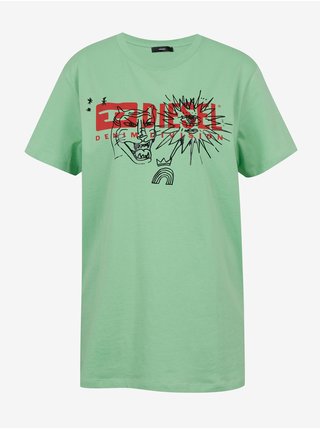 Světle zelené dámské prodloužené tričko Diesel Daria